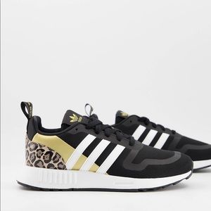 Adidas Multix Athletic Shoe- Black, Gold, Leopard